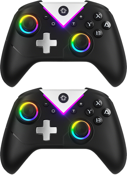Gamrombo RGB Wireless Controller for Nintendo Switch 2/1 Lite/OLED, PC, with Bluetooth, Turbo, Macro, Hall Trigger, 6 Gyro Axis, Dual Vibration, Screenshot - 2 Pack