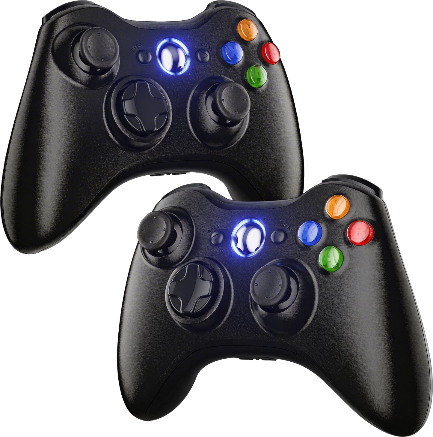 Gamrombo 2 Pack Replacement for Xbox 360 Controller, Wireless Controllers Gamepad Upgraded Joystick Compatible with 360 & Slim, Windows 11/10/8/7 PC Controller