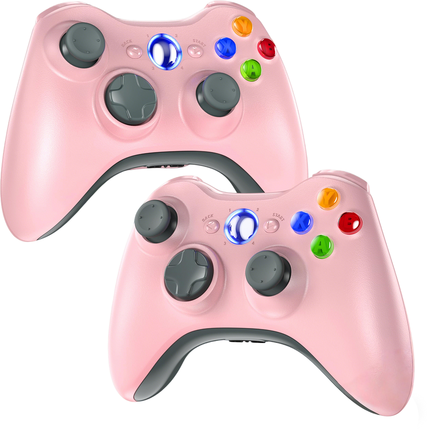 Gamrombo 2 Pack Replacement for Xbox 360 Controller, Wireless Controllers Gamepad Upgraded Joystick Compatible with 360 & Slim, Windows 11/10/8/7 PC Controller（White+Black）