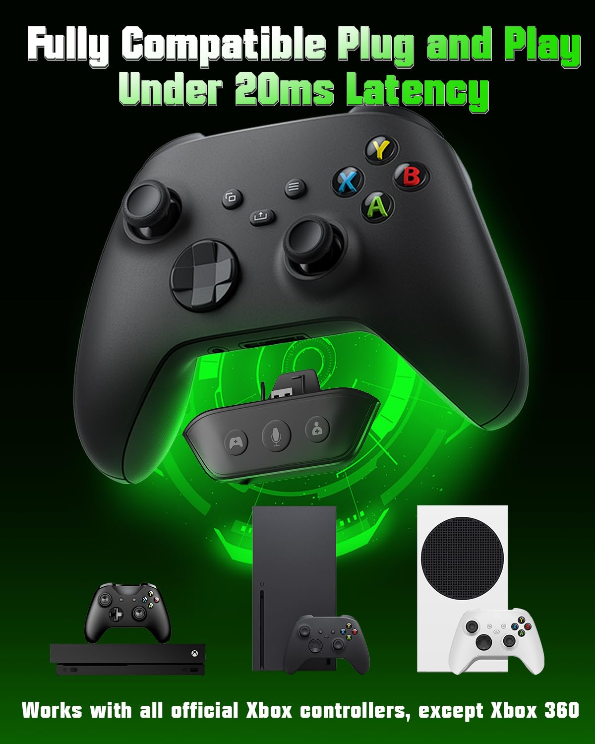 Gamrombo Wireless Gaming Headset for Xbox with Game/Chat Audio Balance, Gaming Headset with Mic Mute, 3D Surround Sound, Bluetooth Headset Works with PS5, PS4, Mac, PC, Detachable Microphone