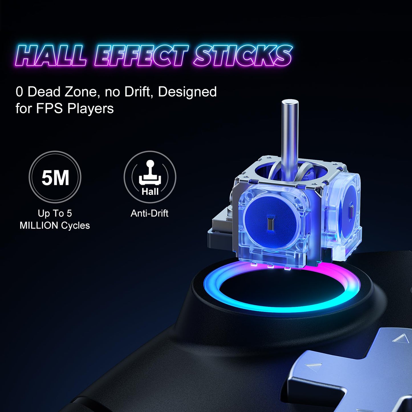 Gamrombo RGB Wireless Controller for Nintendo Switch 2/1 Lite/OLED, PC, with Bluetooth, Turbo, Macro, Hall Trigger, 6 Gyro Axis, Dual Vibration, Screenshot - 2 Pack