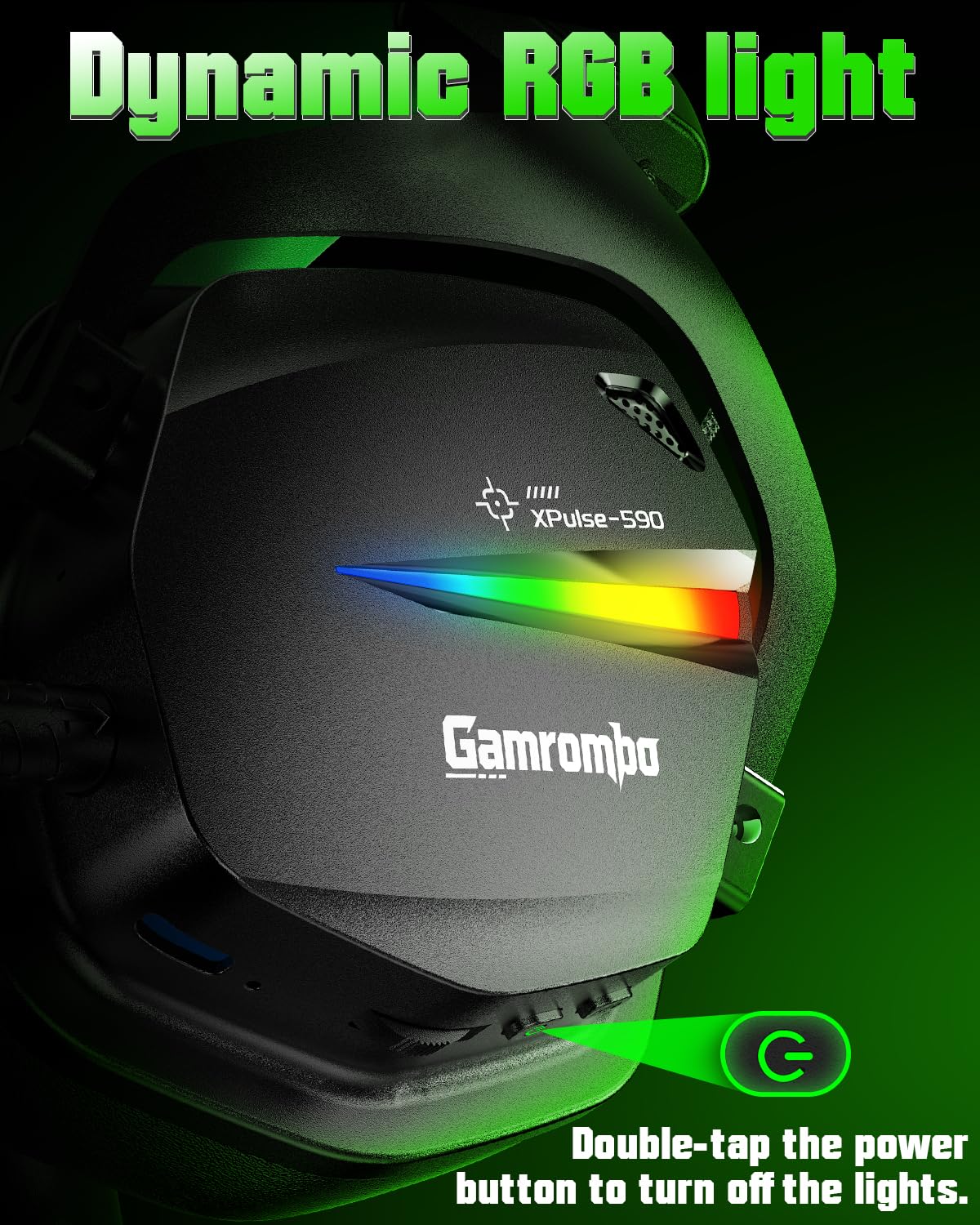 Gamrombo Wireless Gaming Headset for Xbox with Game/Chat Audio Balance, Gaming Headset with Mic Mute, 3D Surround Sound, Bluetooth Headset Works with PS5, PS4, Mac, PC, Detachable Microphone