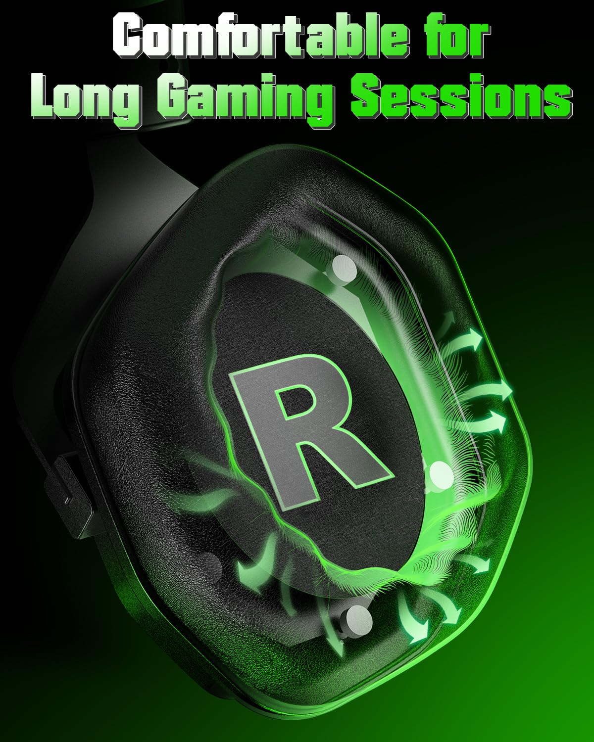 Gamrombo Wireless Gaming Headset for Xbox with Game/Chat Audio Balance, Gaming Headset with Mic Mute, 3D Surround Sound, Bluetooth Headset Works with PS5, PS4, Mac, PC, Detachable Microphone