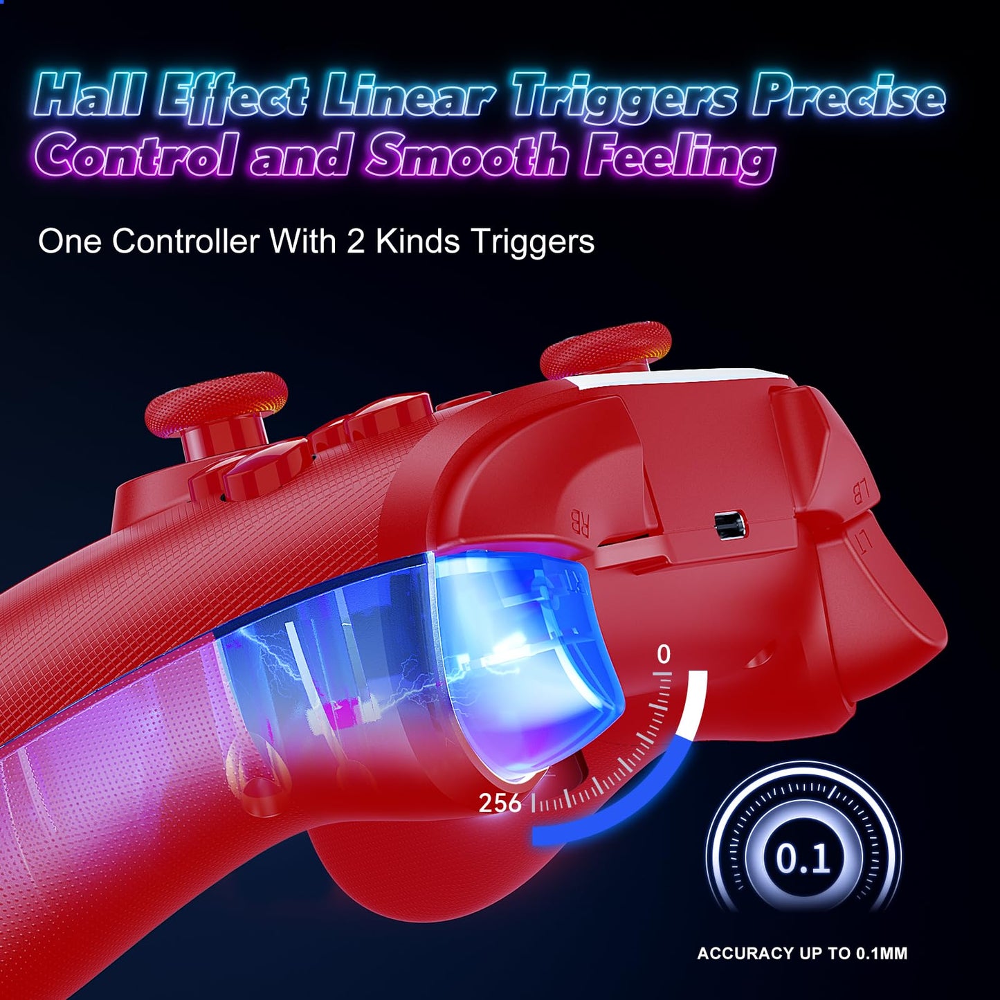 Gamrombo RGB Wireless Controller for Nintendo Switch 2/1 Lite/OLED, PC, with Bluetooth, Turbo, Macro, Hall Trigger, 6 Gyro Axis, Dual Vibration, Screenshot - 2 Pack