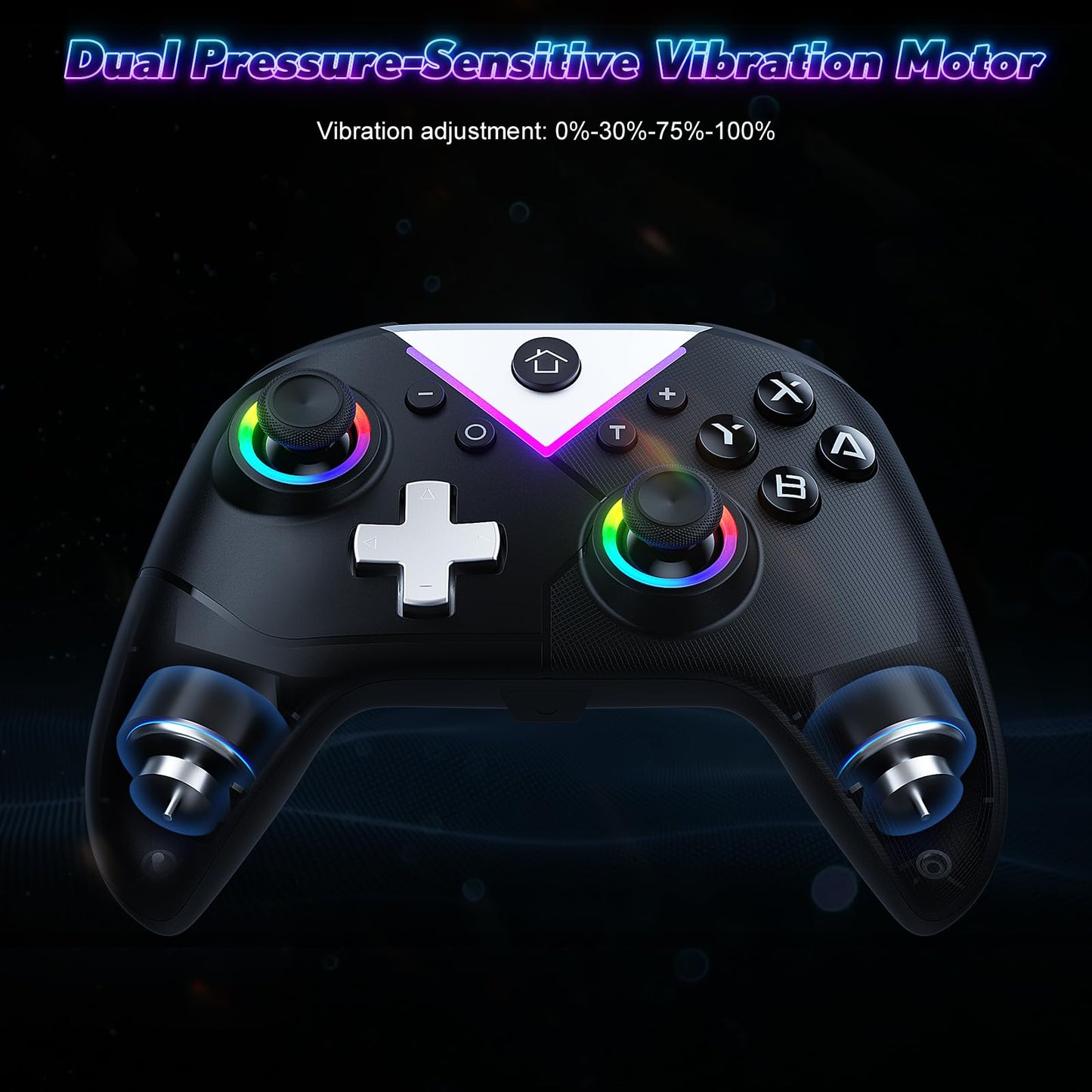 Gamrombo RGB Wireless Controller for Nintendo Switch 2/1 Lite/OLED, PC, with Bluetooth, Turbo, Macro, Hall Trigger, 6 Gyro Axis, Dual Vibration, Screenshot - 2 Pack