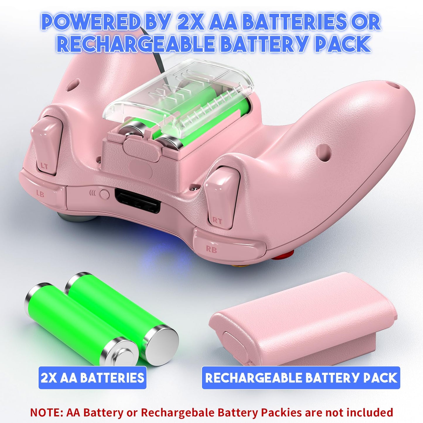 Gamrombo 2 Pack Replacement for Xbox 360 Controller, Wireless Controllers Gamepad Upgraded Joystick Compatible with 360 & Slim, Windows 11/10/8/7 PC Controller（White+Black）