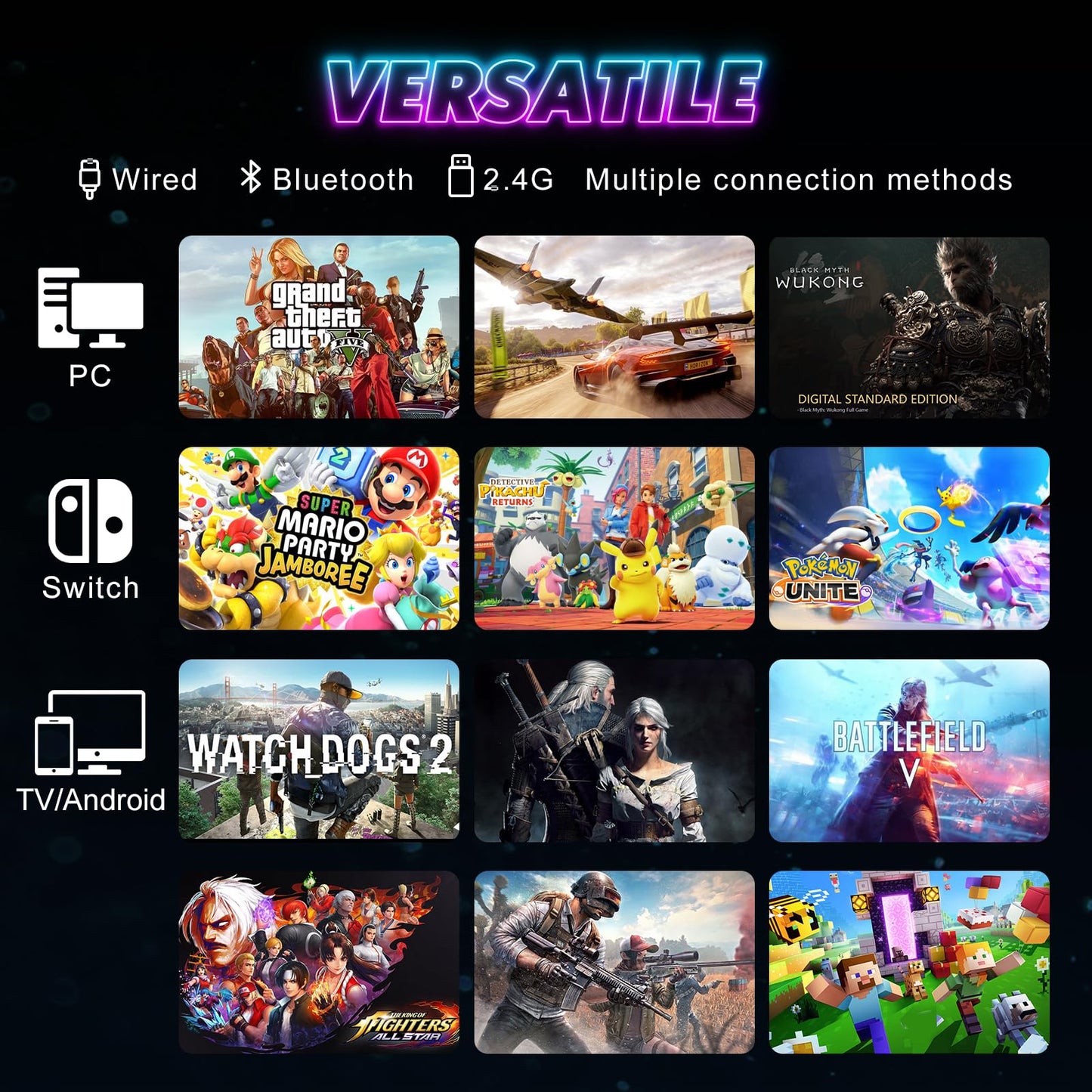 Gamrombo RGB Wireless Controller for Nintendo Switch 2/1 Lite/OLED, PC, with Bluetooth, Turbo, Macro, Hall Trigger, 6 Gyro Axis, Dual Vibration, Screenshot - 2 Pack