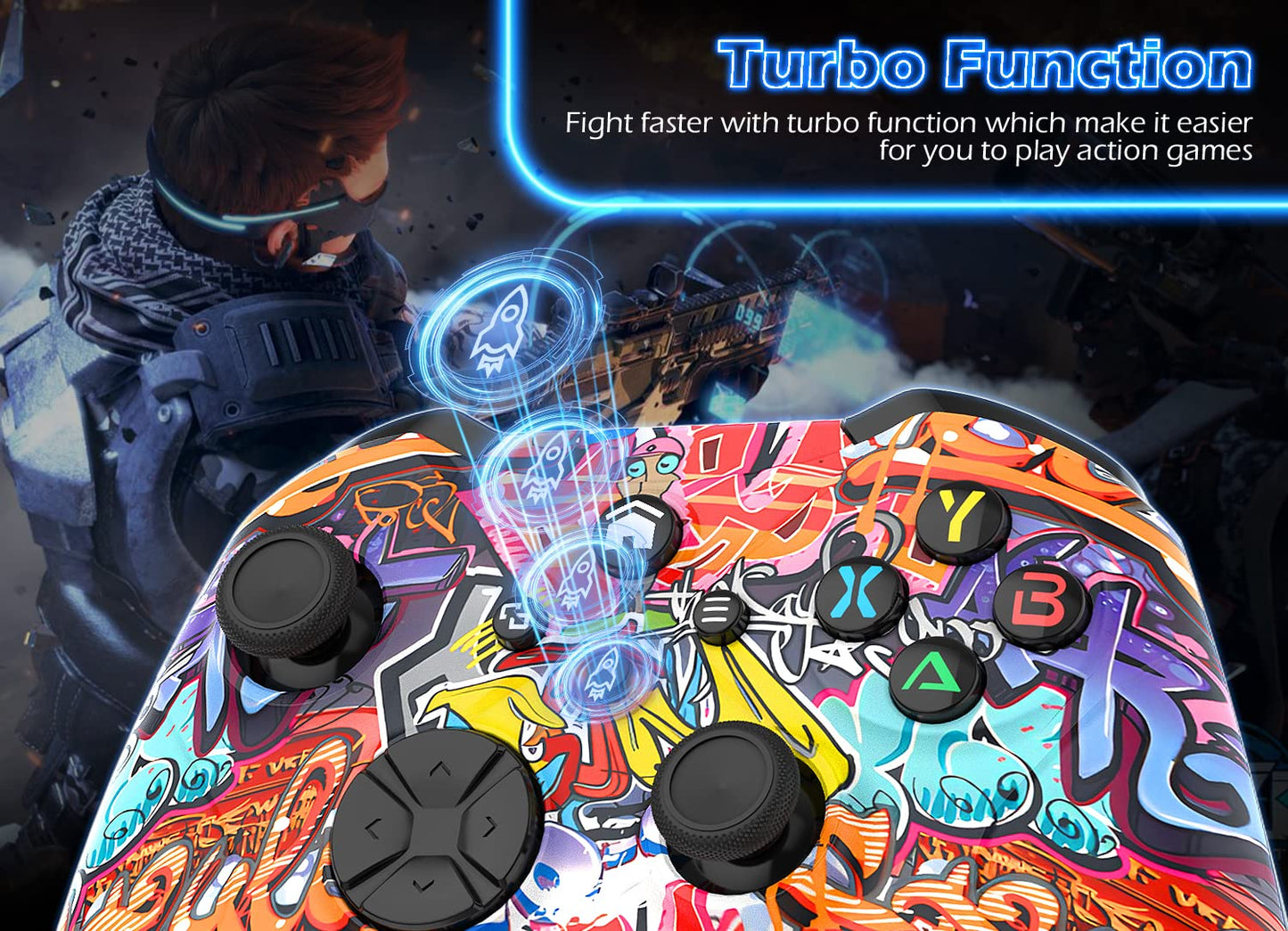 Gamrombo Wireless Controller Replacement for X-Box One, Special Edition Custom Gamepad Compatible with X-Box Series X|S with Macro, Dual Vibration, Audio Jack (Colorful)